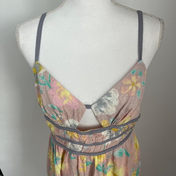 Free People Wisteria Light Combo Pink Floral Sleeveless Maxi Dress Large L - Picture 5 of 11